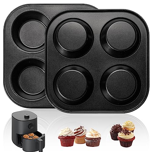 Yomvzake Air Fryer Muffin Pan, 2 Pack Cupcake Molds for Air Fryer Toaster Oven, Nonstick Cupcake Baking Pan for Counter Top Oven Small Oven - Image 1