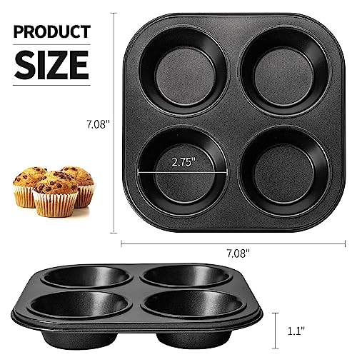 Yomvzake Air Fryer Muffin Pan, 2 Pack Cupcake Molds for Air Fryer Toaster Oven, Nonstick Cupcake Baking Pan for Counter Top Oven Small Oven - Image 4