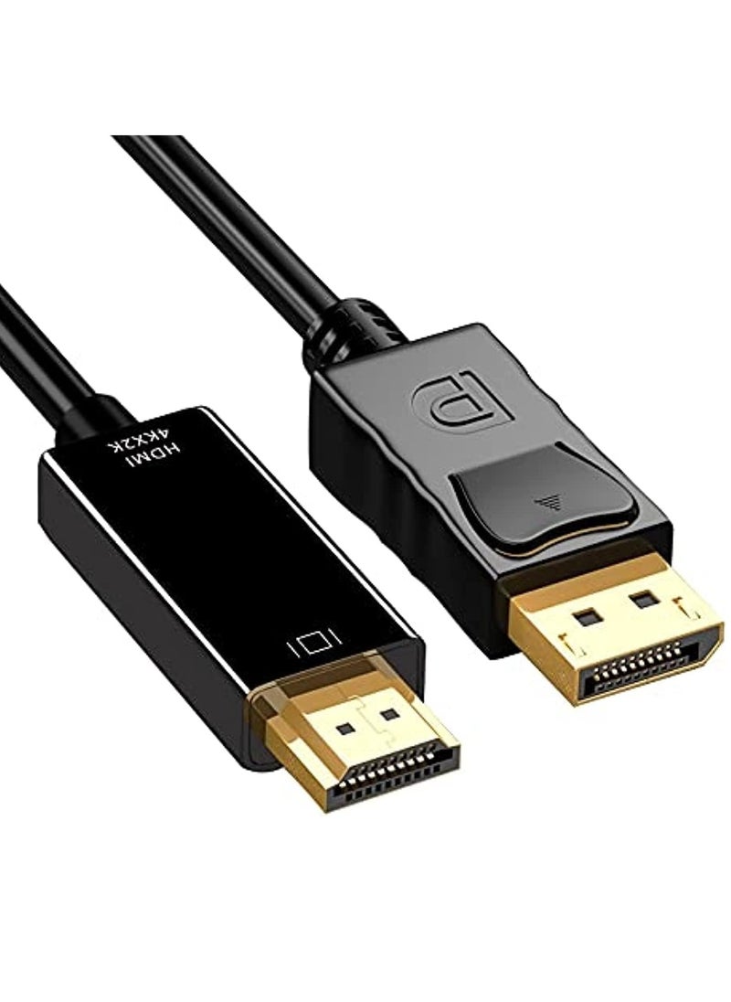ماركة غير محددة كابل منفذ شاشة العرض الى HDMI من 4 كيه ياني 1 بطول 1.8 متر مطلي بالذهب دي بي متوافق مع لينوفو واتش وديل وجي يو وايه ام وانفيديا واسوس 6 اقدام  - Image 1