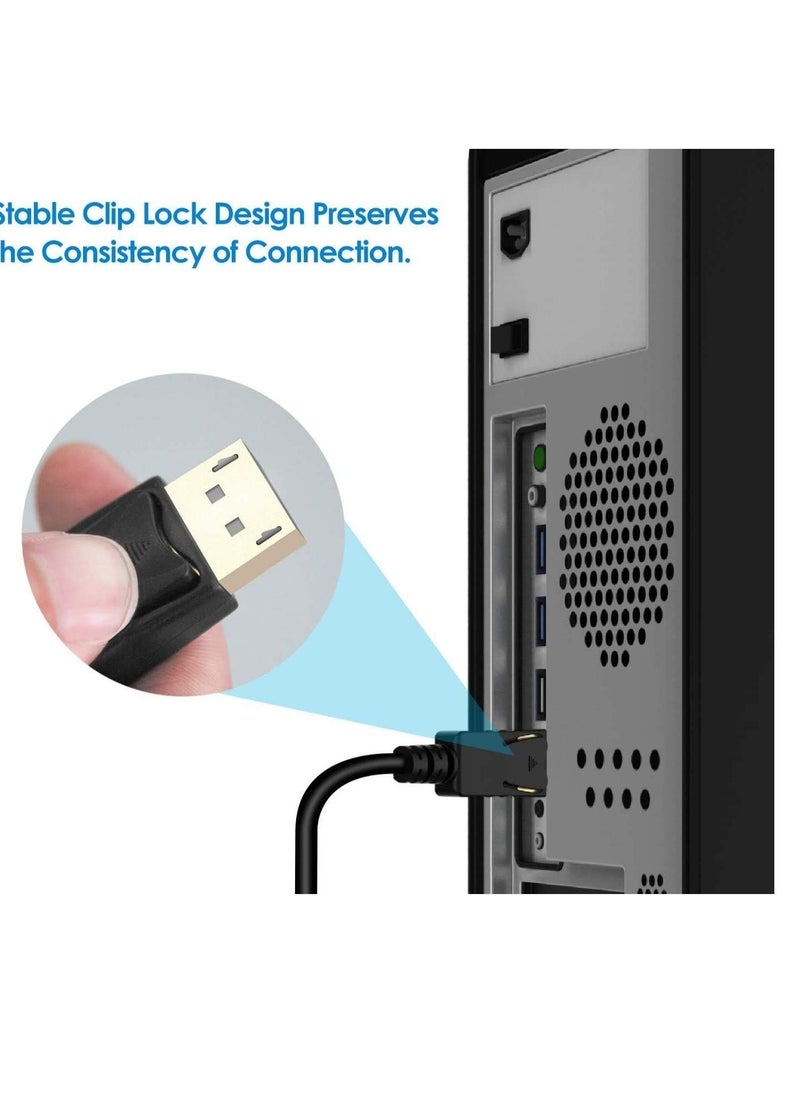 ماركة غير محددة كابل منفذ شاشة العرض الى HDMI من 4 كيه ياني 1 بطول 1.8 متر مطلي بالذهب دي بي متوافق مع لينوفو واتش وديل وجي يو وايه ام وانفيديا واسوس 6 اقدام  - Image 5