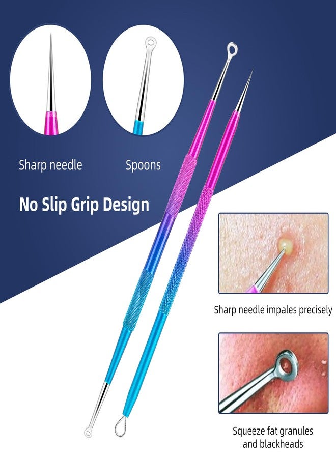 Ybaoo Pimple Popper Tool Kit - Ybaoo 10 Pcs Blackhead Remover Comedone Extractor Kit with Metal Case for Quick and Easy Removal of Blackheads, Zit Removing, Facial and Nose(Colorful) - Image 3