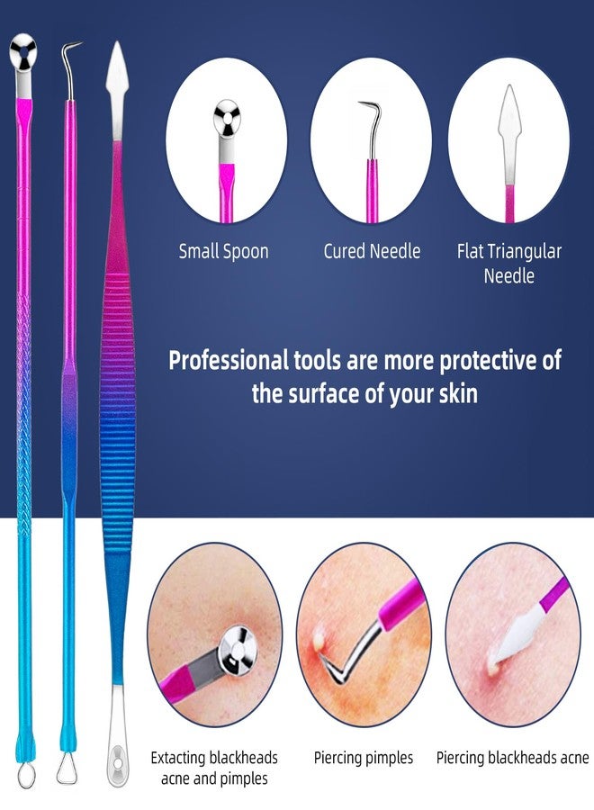 Ybaoo Pimple Popper Tool Kit - Ybaoo 10 Pcs Blackhead Remover Comedone Extractor Kit with Metal Case for Quick and Easy Removal of Blackheads, Zit Removing, Facial and Nose(Colorful) - Image 4