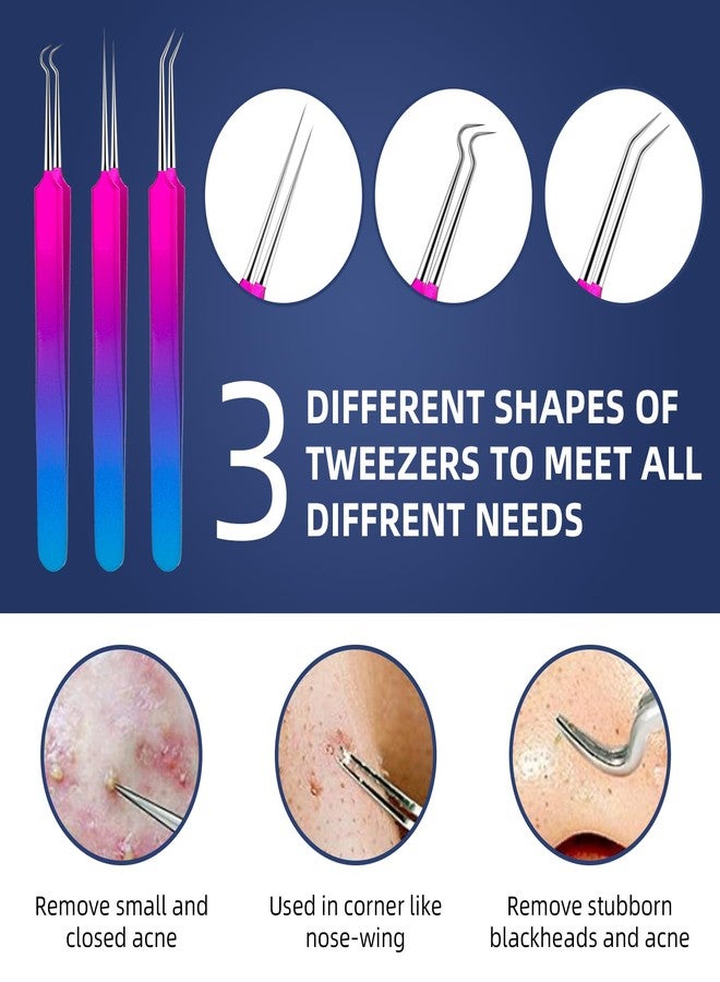 Ybaoo Pimple Popper Tool Kit - Ybaoo 10 Pcs Blackhead Remover Comedone Extractor Kit with Metal Case for Quick and Easy Removal of Blackheads, Zit Removing, Facial and Nose(Colorful) - Image 2