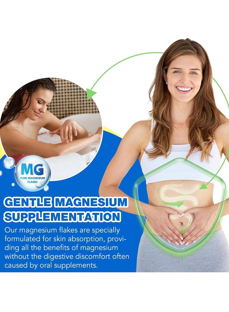 ALIVER رقائق ملح الاستحمام بالمغنيسيوم 350 جرام - ملح استحمام مغنيسيوم طبيعي لتخفيف الاسترخاء وتوتر العضلات - Image 4