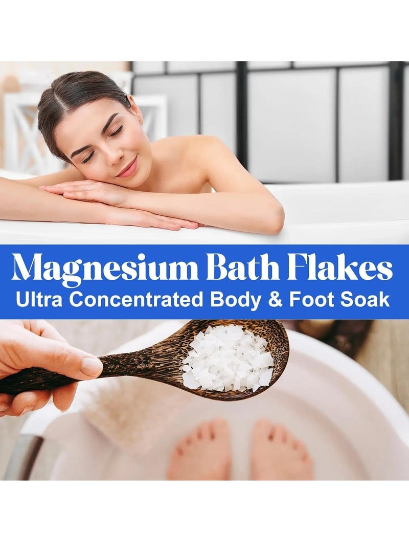 ALIVER رقائق ملح الاستحمام بالمغنيسيوم 350 جرام - ملح استحمام مغنيسيوم طبيعي لتخفيف الاسترخاء وتوتر العضلات - Image 2