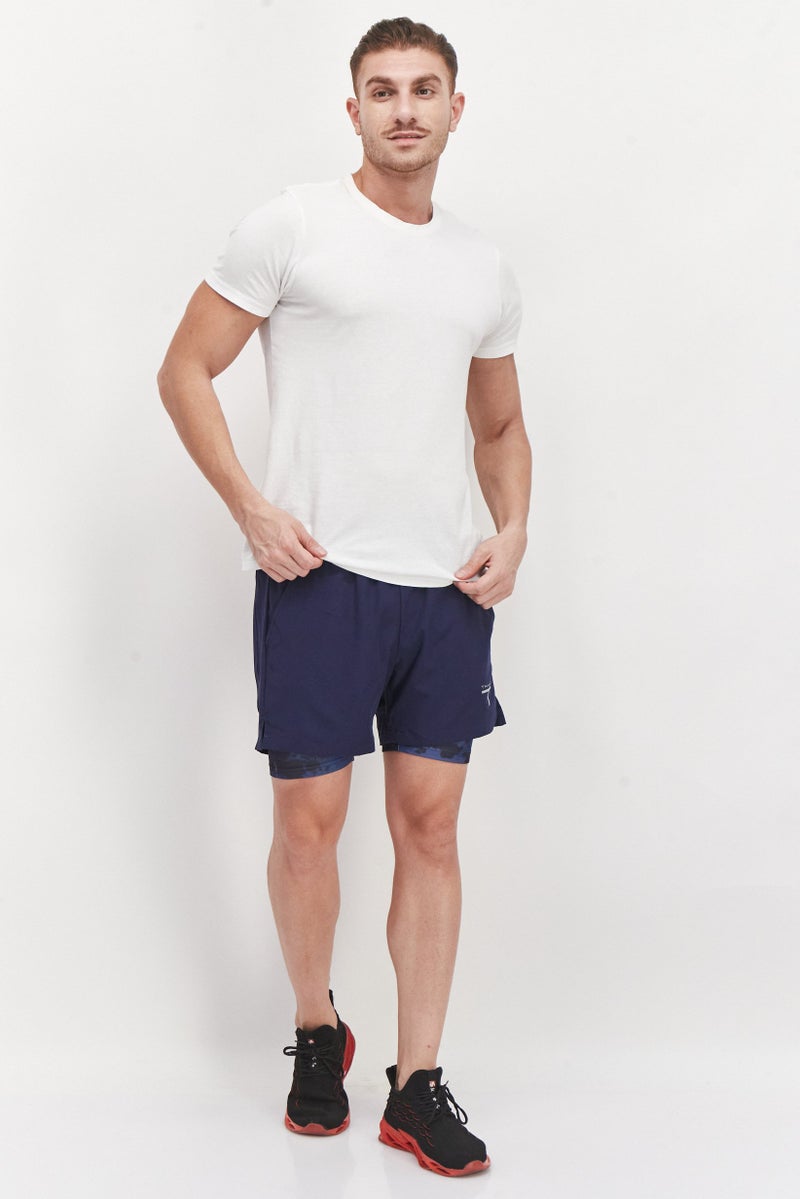 Tahari Sports Men Sportswear Fit Training Shorts, Navy Blue - Image 4