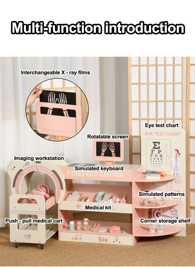 JSAITOYS Role Play Toys for Kids Simulation Emergency Center Children Pretend Doctor Set Educational First Aid Wooden Toy  - Image 3