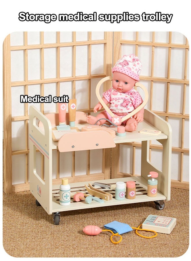 JSAITOYS Role Play Toys for Kids Simulation Emergency Center Children Pretend Doctor Set Educational First Aid Wooden Toy  - Image 4