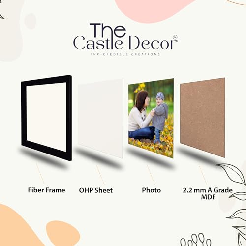 The Castle Decor Photo Frame Set of 16 – Premium Fiber Wall Hanging (3 Pcs 4x6 Inch, 2 Pcs 6x10 Inch, 4 Pcs 5x7 Inch, 3 Pcs 8x10 Inch, 4 Pcs 6x8 Inch, Black & Pine Wood Finish Mix) for Family Photos, Living Room & Office Decor - Image 5