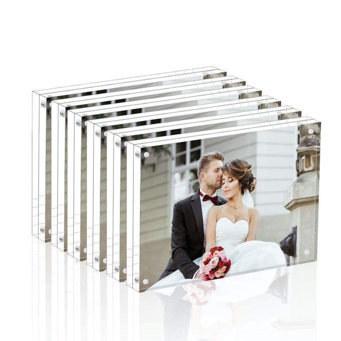 Premium Acrylic Photo Frame Magnet Photo Frame Double Sied Thick Desktop Frames 4x6 6 pack