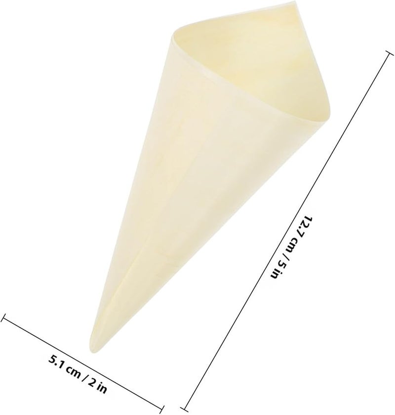 Disposable Wooden Tasting Cones For Ice Cream Desserts Parties Buffets - Image 2
