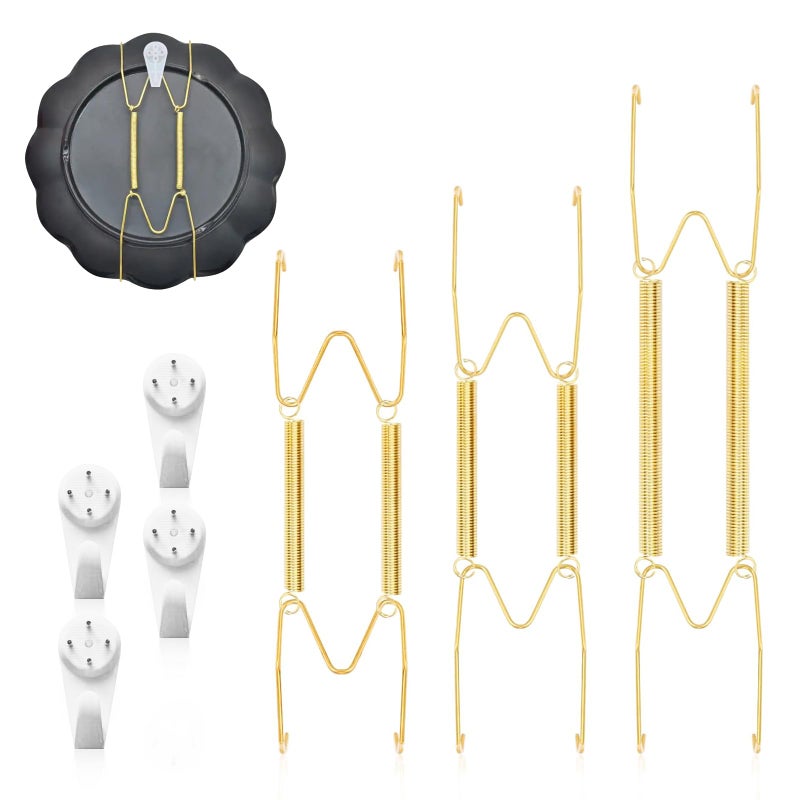 Fozite Decorative Plate Hangers for The Wall â€“ 3 Sizes of 6/8/10 Inch Plate Hangers for Display with 4 Pack Wall Hooks, Invisible Wire Heavy Duty Plate Holders for Displaying or Picture Hanging - Image 1