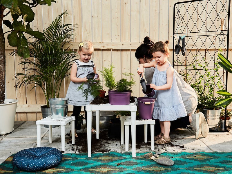 Baitique Children's Stool, Indoor/Outdoor, White, 28x28x27 cm - Image 3