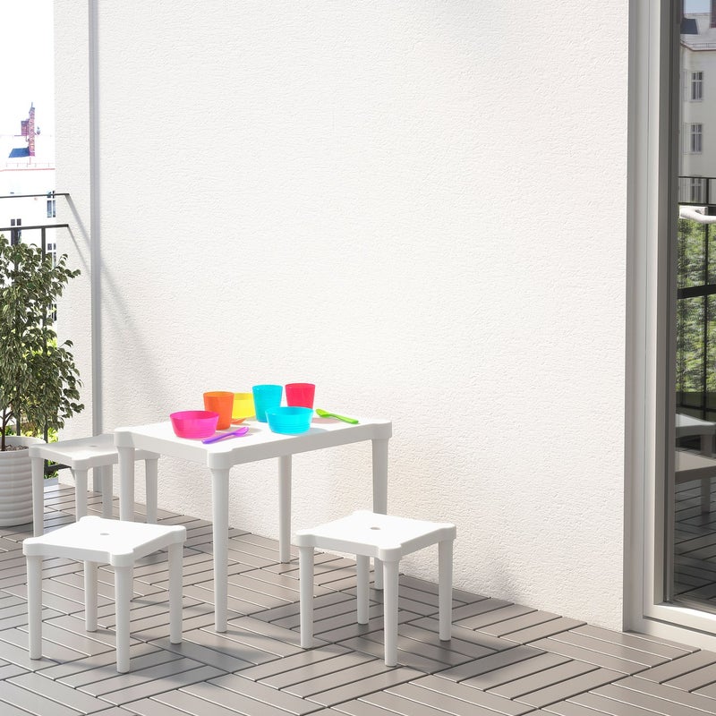 Baitique Children's Stool, Indoor/Outdoor, White, 28x28x27 cm - Image 5