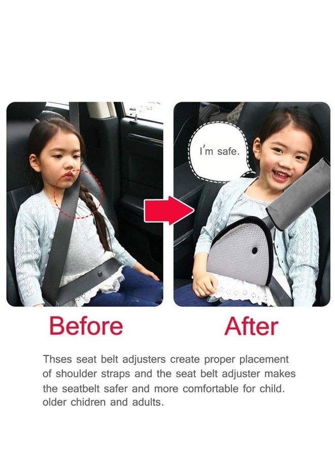 Seat Belt Adjuster and Seatbelt Pillow for Kids Travel, Neck Support Headrest Cover Child,Car Strap Cushion Pads Children Baby Adult - Image 3