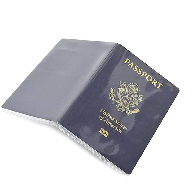 JCD Clear Transparent Passport Cover Holder Case Organizer ID Card Travel Protector (Clear x5) - Image 3