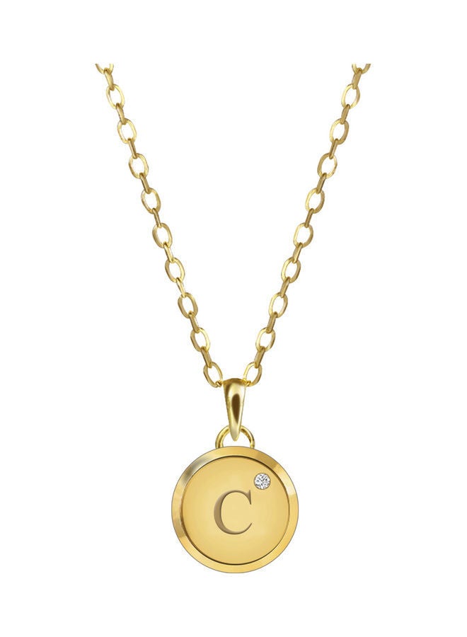 NIBEMINENT Initial Letter C Round Pendant Necklace - Image 1