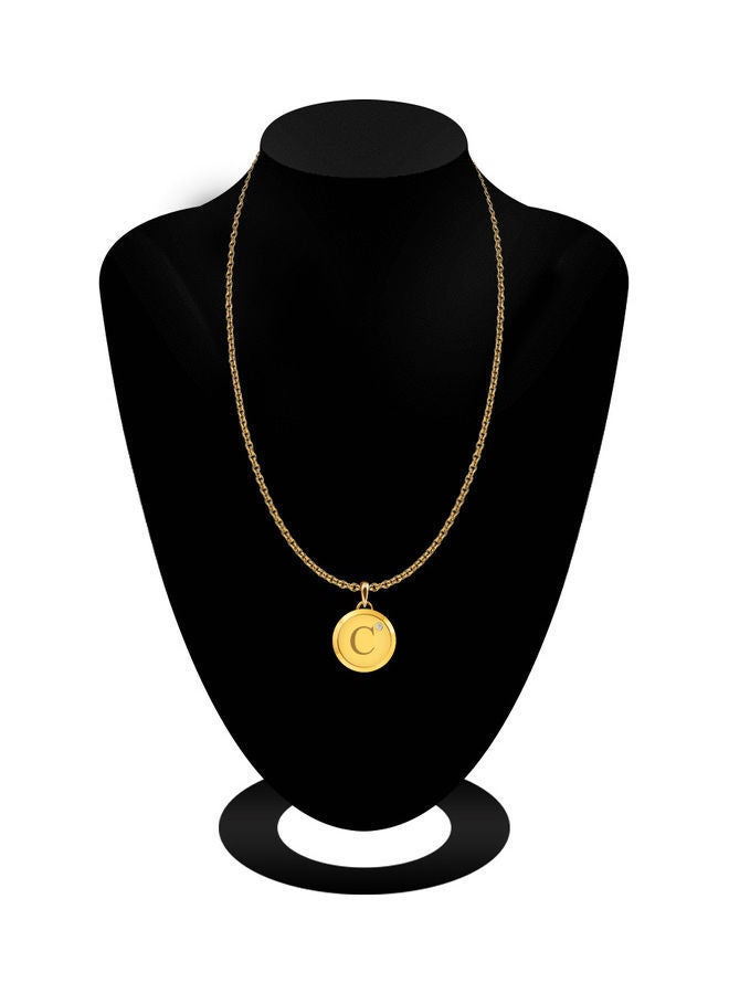 NIBEMINENT Initial Letter C Round Pendant Necklace - Image 2