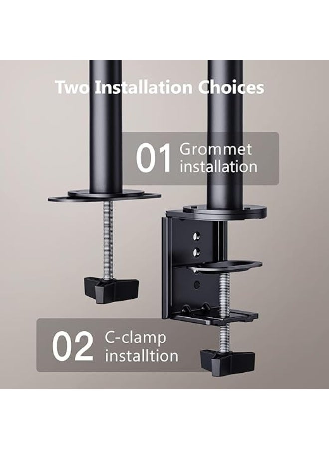 Dual Adjustable Monitor Arm for Desktop – Dual Monitor Stand for 13-27 Inch Monitors – Sturdy Computer Monitor Stand for Offices - Image 1