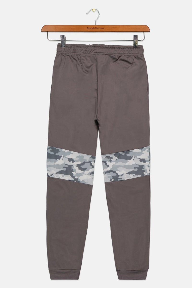 Body Glove Kids Boy Sportswear Camouflage Side Pocket Jogger Pants, Grey Combo  - Image 2