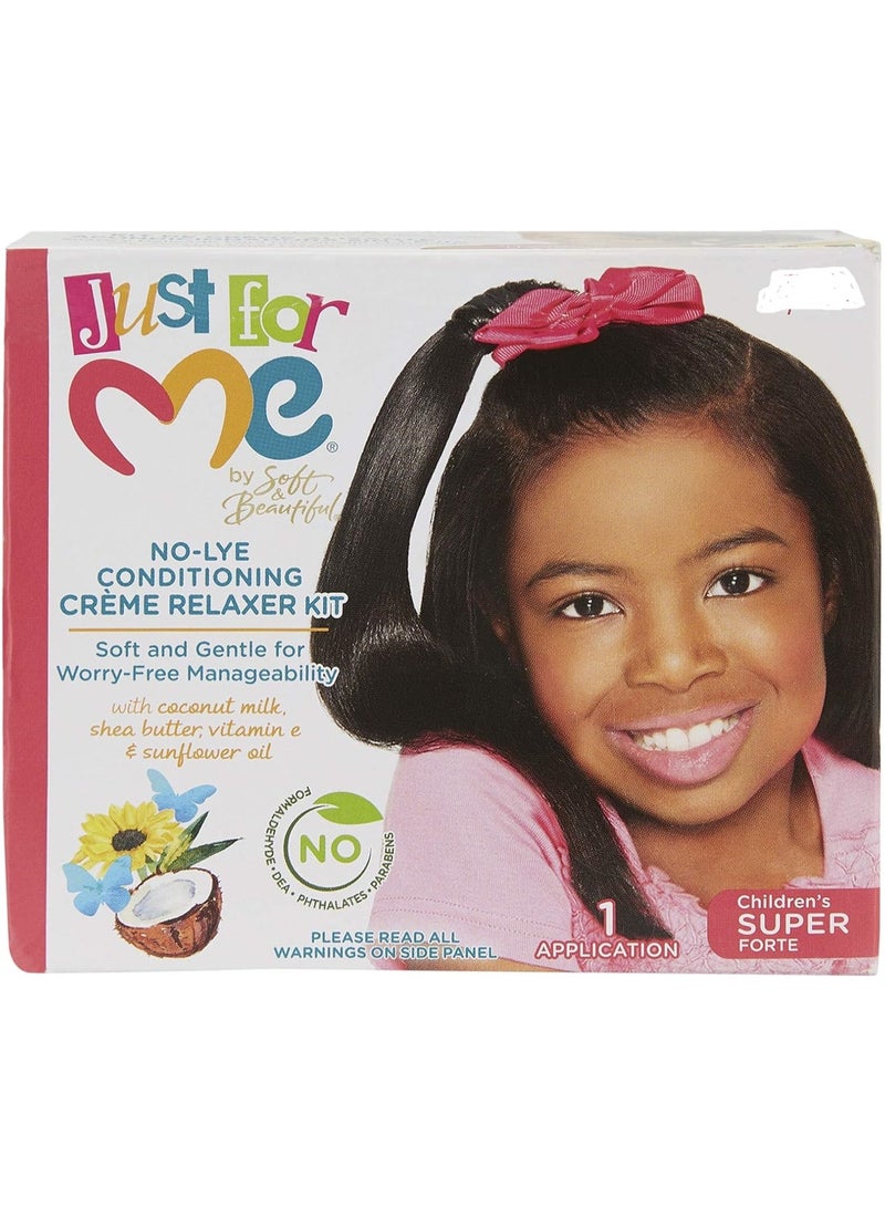 Just For Me Children’s No-Lye Conditioning Crème Relaxer Kit – Super Forte - Image 1