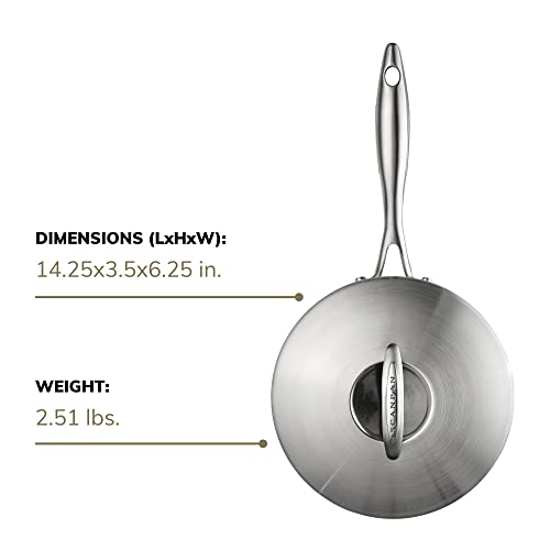 Scanpan Professional 1 1/4 qt Nonstick Saucepan with Lid - Compatible with All Cooktops, Induction Ready, Metal Utensil Safe, Oven Safe to 500°F, Dishwasher Safe - Image 4