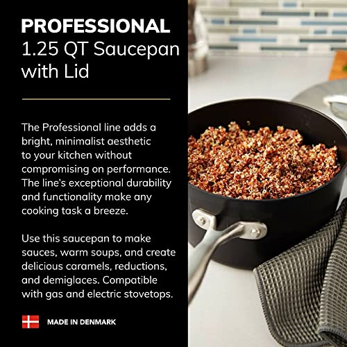Scanpan Professional 1 1/4 qt Nonstick Saucepan with Lid - Compatible with All Cooktops, Induction Ready, Metal Utensil Safe, Oven Safe to 500°F, Dishwasher Safe - Image 2