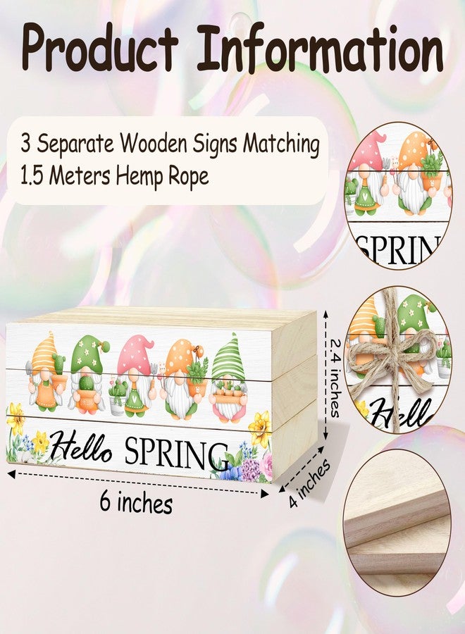 BXVRT Spring Wooden Decorative Book Stack, Spring Wildflowers Tiered Tray Decor, Spring Gnomes Faux Books Decor for Home Office Bedroom Table Shelf, Hello Spring Farmhouse Stacked Books Set Gifts -7 - Image 2