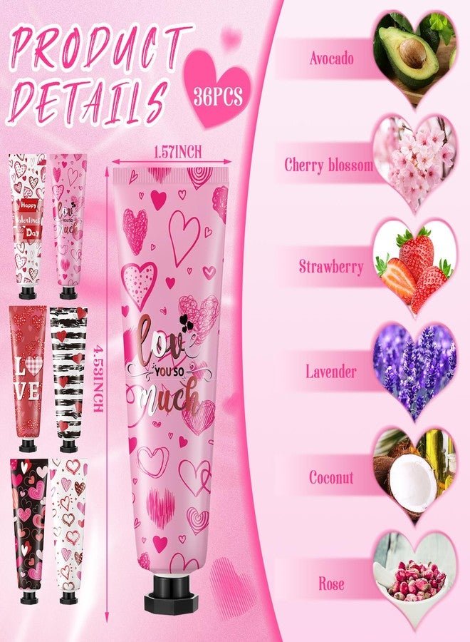 Siifert 36 Pcs Valentine's Day Hand Cream Gift Bulk Valentine Gift Basket Stuffers Love Heart Moisturizing Galentine's Hand Lotion Bulk Small Dry Cracked Care Cream for Women Friends Seniors Clients, 30 ml - Image 2