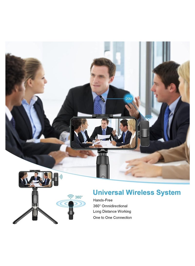 Professional Wireless Lavalier Microphone (2 Pcs) | Ideal for USB-C, IPhone, Smartphones, IPads and Macs with USB-C port, Android devices, laptops with USB-C Port | Auto Noise Reduction