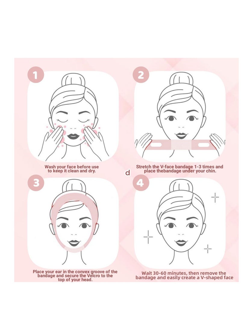 ROWMATE Double Chin Reducer, Double Chin Eliminator V Line Lifting Mask with Chin Strap for Double Chin for Women -Face Lift (Pink) - Image 2