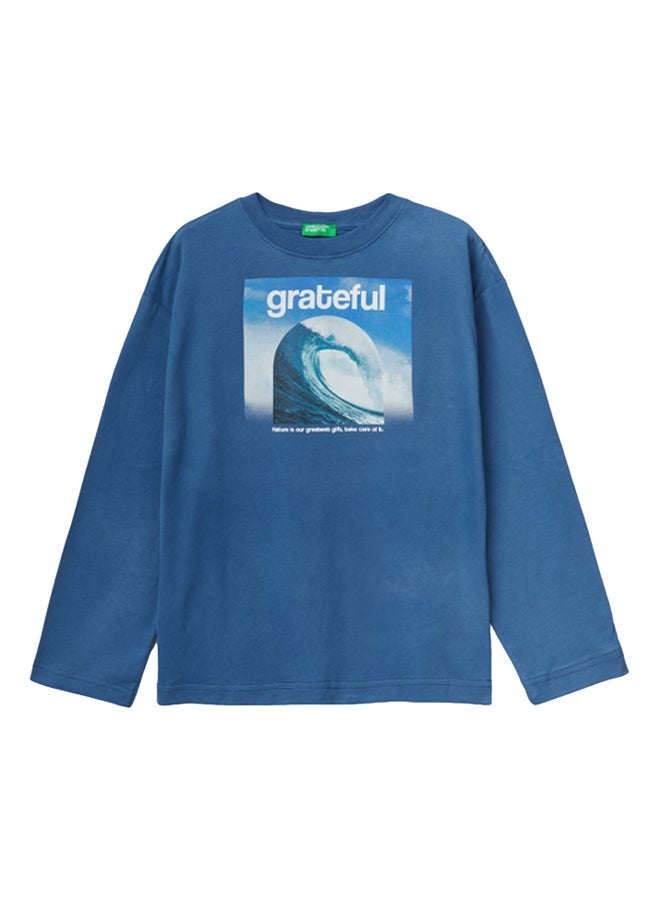 Benetton Boys T-Shirt In Warm Cotton With Print