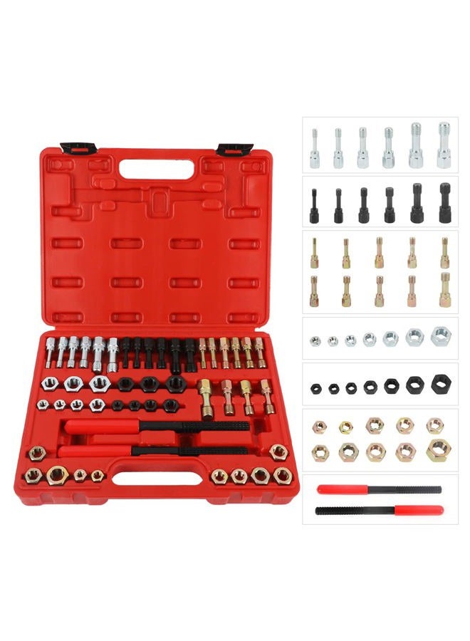 KAISAL Thread Chaser Set 48PCS Thread Repair Tool Kit UNC/UNF/Metric Thread Chaser Rethreading Kit Anti-rust Thread Restorer Kit with 24 Dies, 22 Taps and 2 Thread Files with Detachable Cap, Tap And Die Set - Image 1