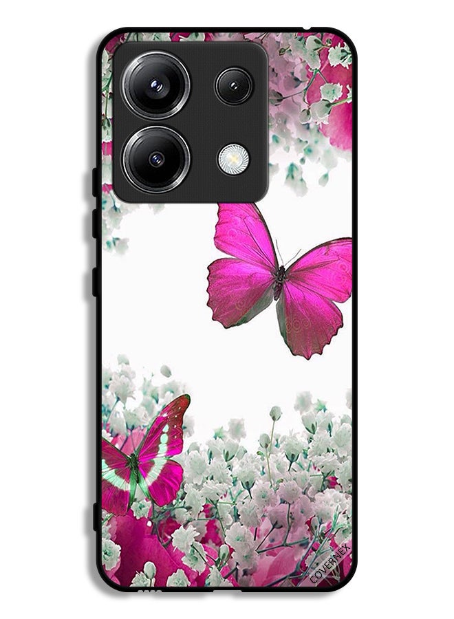 Covernex Xiaomi Poco X6 5G Protective Case Cover Beautiful Butterflies And Small Roses - Image 1
