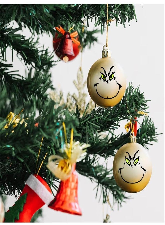 Finduat 52 Pcs Christmas Decorations Stickers for Ornaments, Waterproof Vinyl Sticker for The Home, Christmas Balls, Party Supplies, Water Bottles, Yellow and Green Eyes Face Decals - Image 3