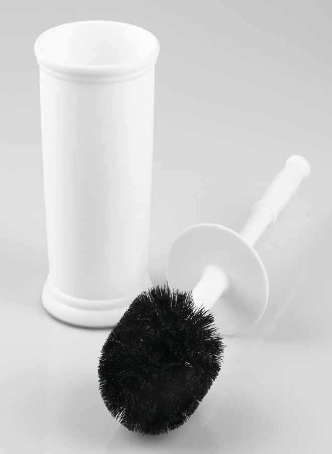 InterDesign Kent Plastic Toilet Bowl Brush Set, Classic Design Slim Compact Bowl Brush and Holder for Bathroom - Sturdy, Deep Cleaning, 4.25" x 4.25" x 16", White - Image 3
