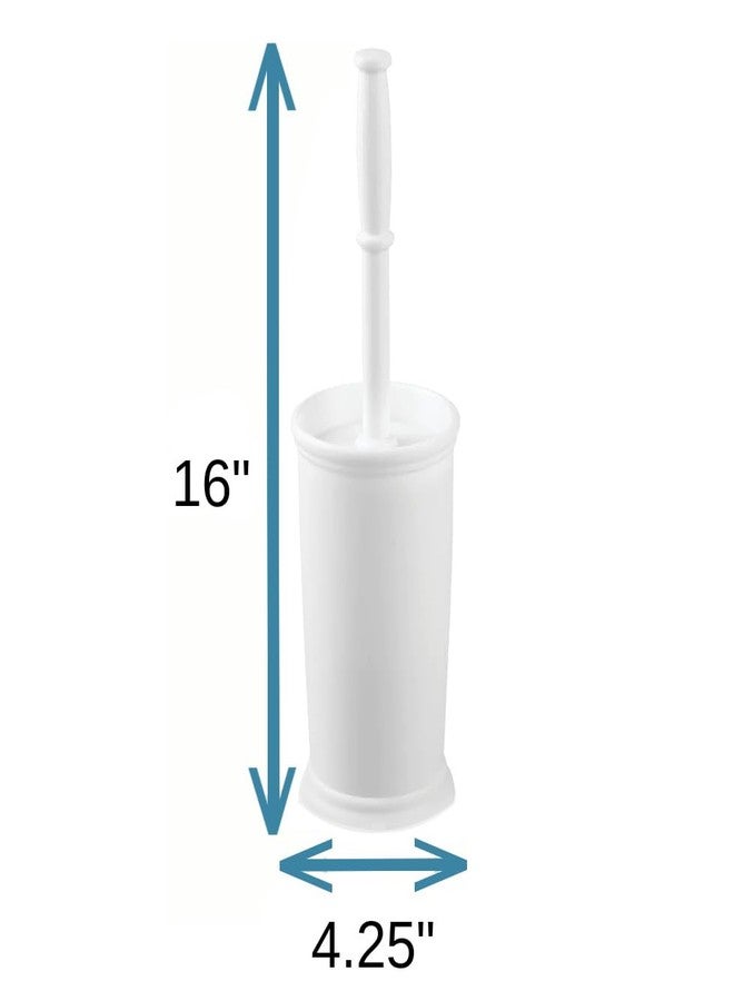 InterDesign Kent Plastic Toilet Bowl Brush Set, Classic Design Slim Compact Bowl Brush and Holder for Bathroom - Sturdy, Deep Cleaning, 4.25" x 4.25" x 16", White - Image 2