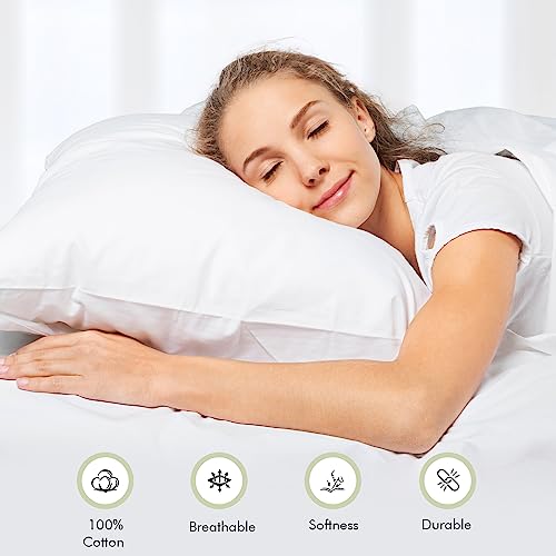 LINENWALAS Bedsheet For Double Bed Cotton With 2 Pillow Covers | 400 TC Softest Long Staple 100% Cotton Silky Soft - White - Image 3
