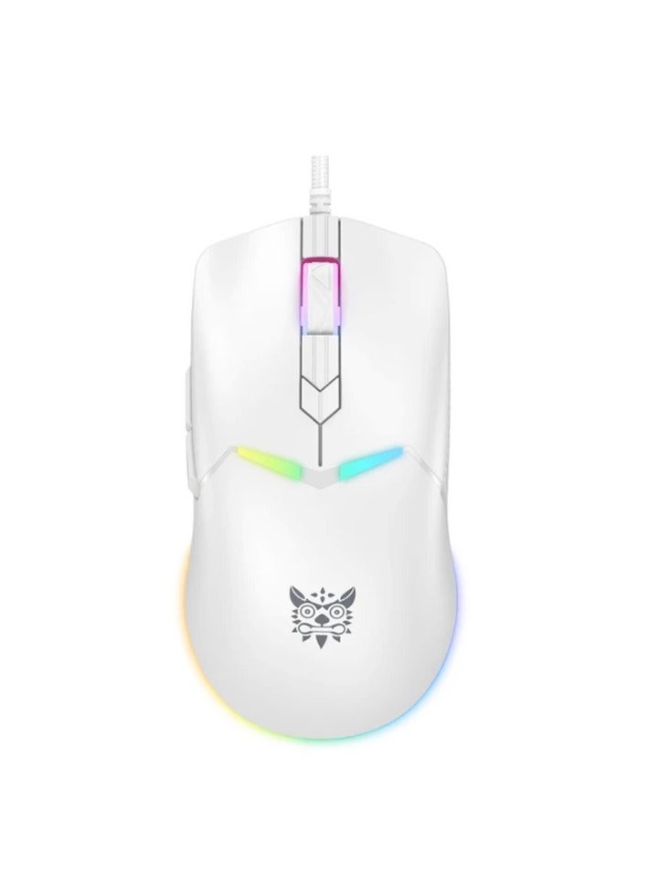 onikuma CW929 Wired Gaming Mouse, White