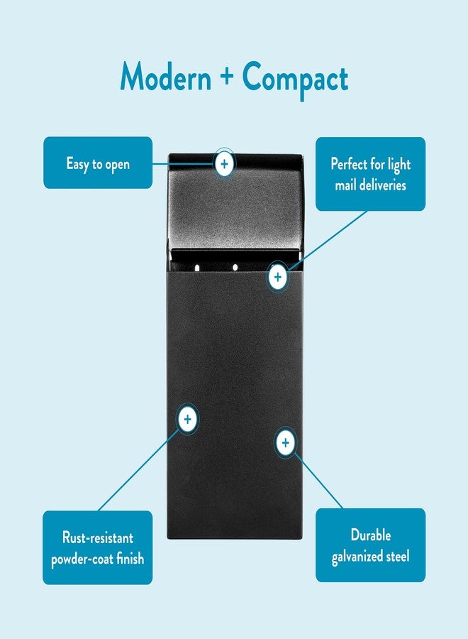 Architectural Mailboxes Modern Heritage™ Vertical Wall-Mounted Mailbox for Outside, Rust-Resistant Galvanized Steel Metal Small Mail Box, Black Modern Wall Mailbox - Image 5