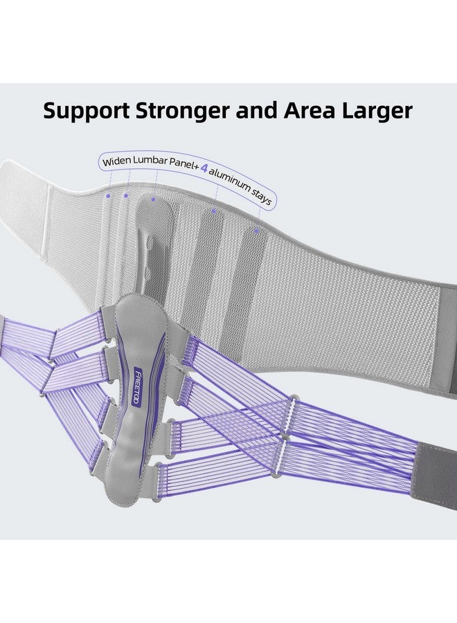 فري تو دعامة ظهر FREETOO لآلام أسفل الظهر للنساء مع نظام دعم بيونيك، حزام دعم قطني محبوك قابل للتعديل، تصميم شبكي قابل للتهوية مع وسادة قطنية، للانزلاق الغضروفي، وعرق النسا، والجنف - Image 1