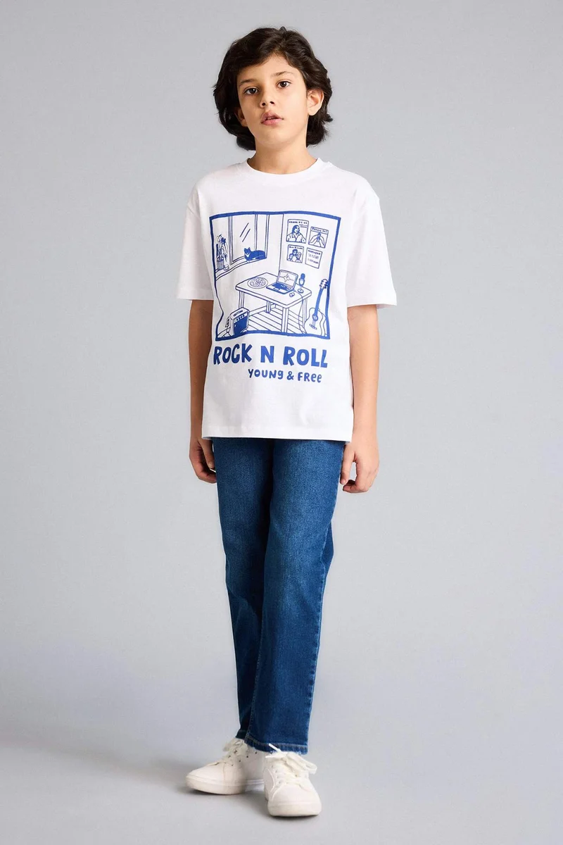 DeFacto New Regular Fit Printed Short Sleeve T-Shirt