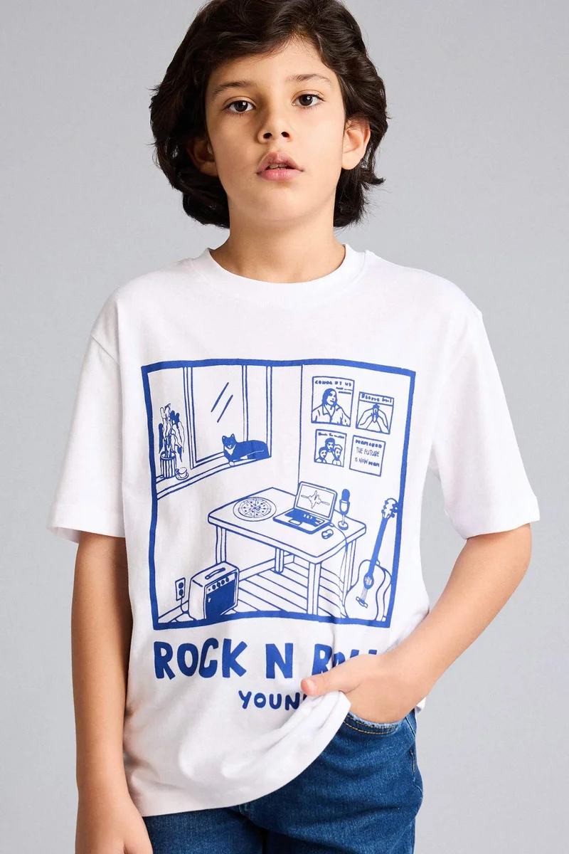 DeFacto New Regular Fit Printed Short Sleeve T-Shirt