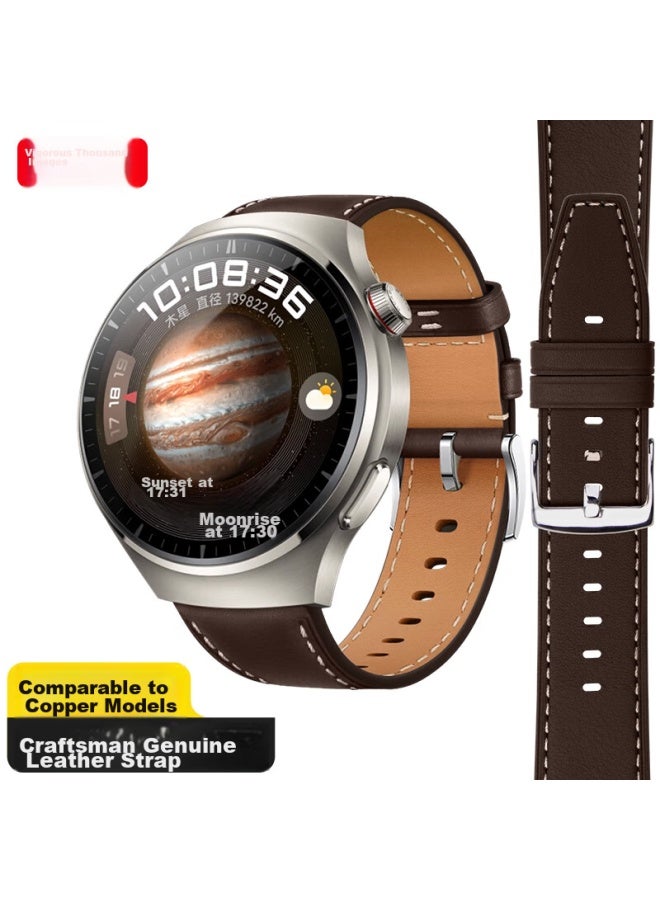Wei Qiantu Weiqiantu Leather Watch Strap Compatible With Huawei Watch Gt4/gt5/pro/watch4pro/3pro/gt3pro, Sports Band, New Wristband, 46/48mm Dial - Image 1
