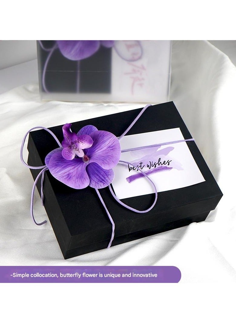 PEI  AN Luxury Black Gift Box – Elegant Handcrafted Paper Box with Butterfly Accent for Birthdays, Valentine’s & Special Occasions (Ins Style, Premium Texture)1 Pieces  - Image 1
