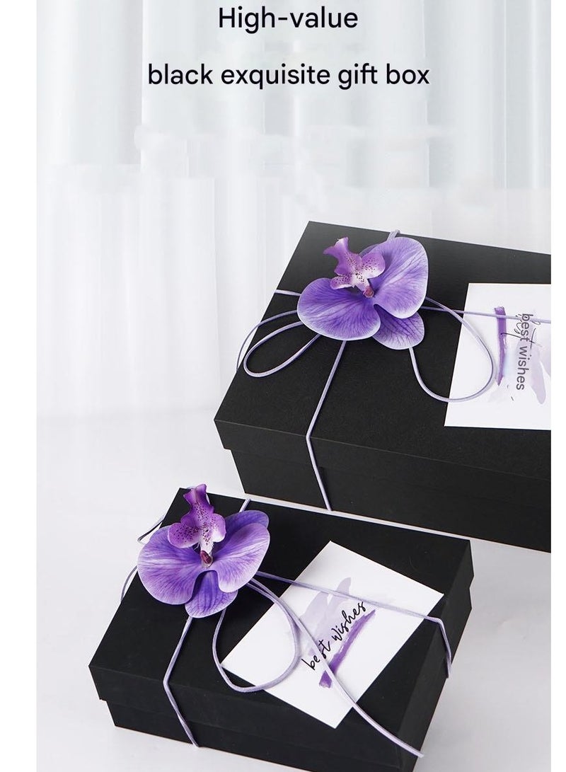 PEI  AN Luxury Black Gift Box – Elegant Handcrafted Paper Box with Butterfly Accent for Birthdays, Valentine’s & Special Occasions (Ins Style, Premium Texture)1 Pieces  - Image 2