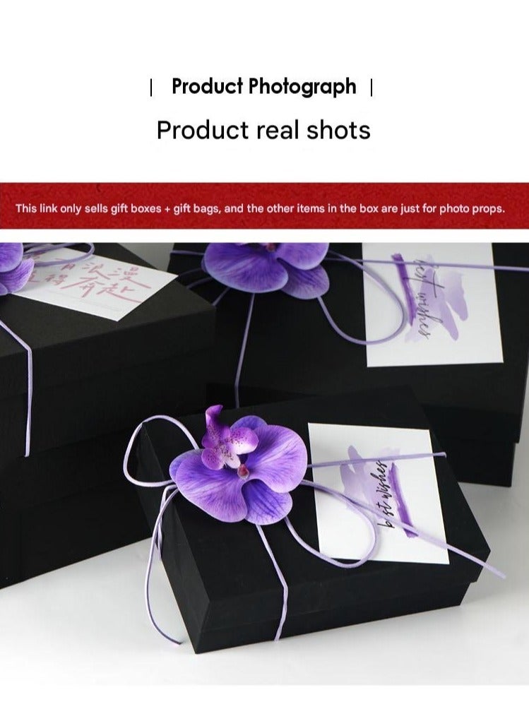 PEI  AN Luxury Black Gift Box – Elegant Handcrafted Paper Box with Butterfly Accent for Birthdays, Valentine’s & Special Occasions (Ins Style, Premium Texture)1 Pieces  - Image 3