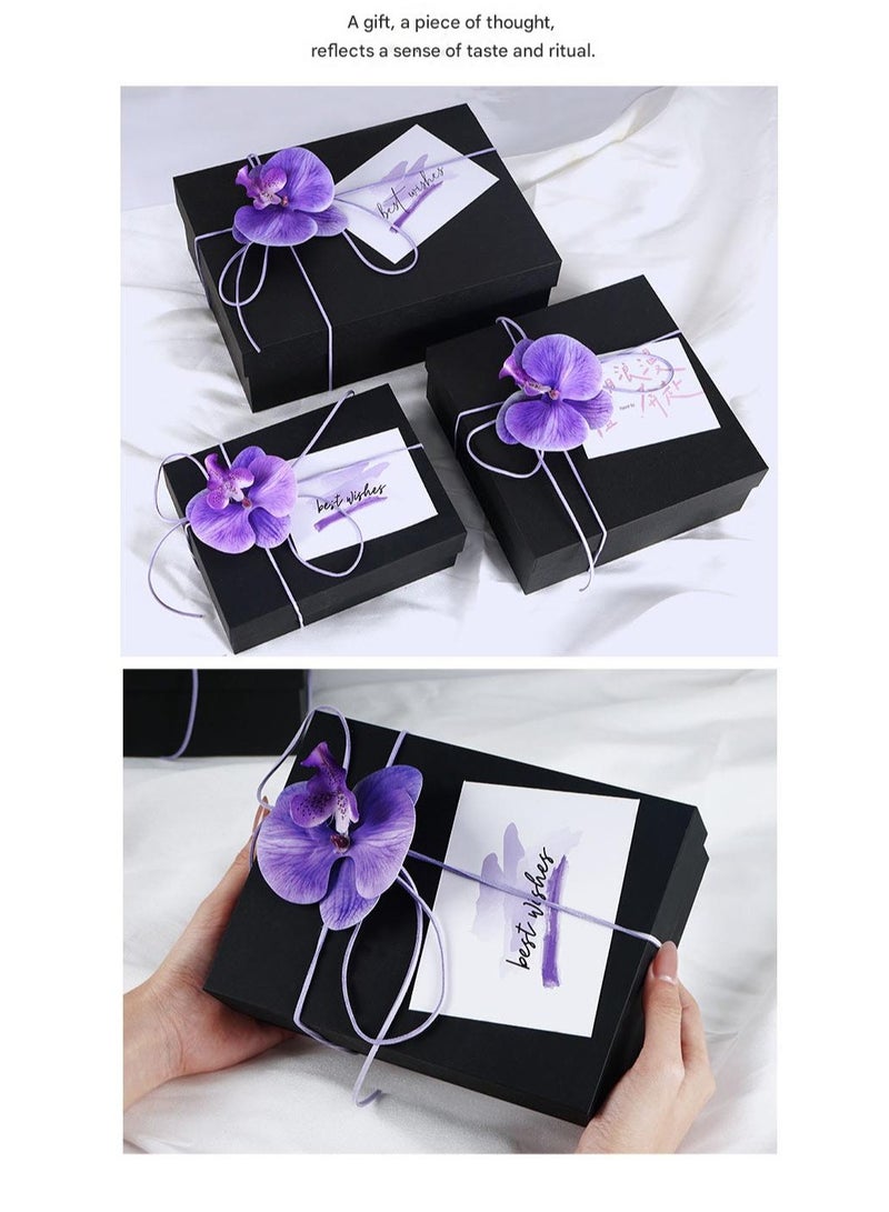 PEI  AN Luxury Black Gift Box – Elegant Handcrafted Paper Box with Butterfly Accent for Birthdays, Valentine’s & Special Occasions (Ins Style, Premium Texture)1 Pieces  - Image 4