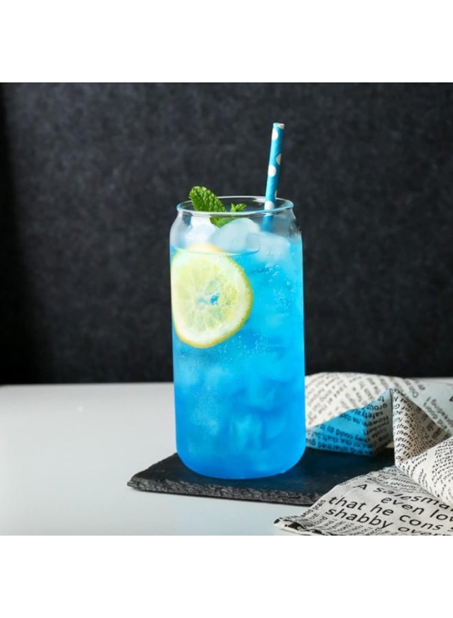 أكواب شرب مع أغطية من البامبو وشفاطات، كوب زجاج للقهوة المثلجة والحليب واللبن والمشروبات والكوكتيل والمياه، طقم من قطعتين - Image 4