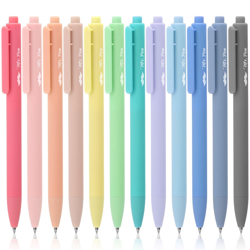 Mr. Pen- Retractable Gel Pens, 12 Pack, Fast Dry, Gel Pens Fine Point 0.7mm, Retractable Pens, Cute Pens - Image 1